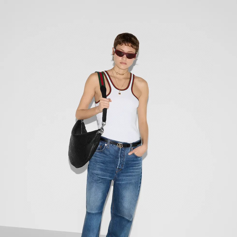 Gucci 구찌 바디 GG 엠보스드 레더 미디엄 숄더백 3