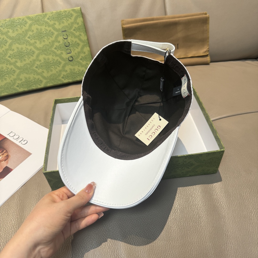 Gucci 구찌 GG 로고 가죽 배색 볼캡 7
