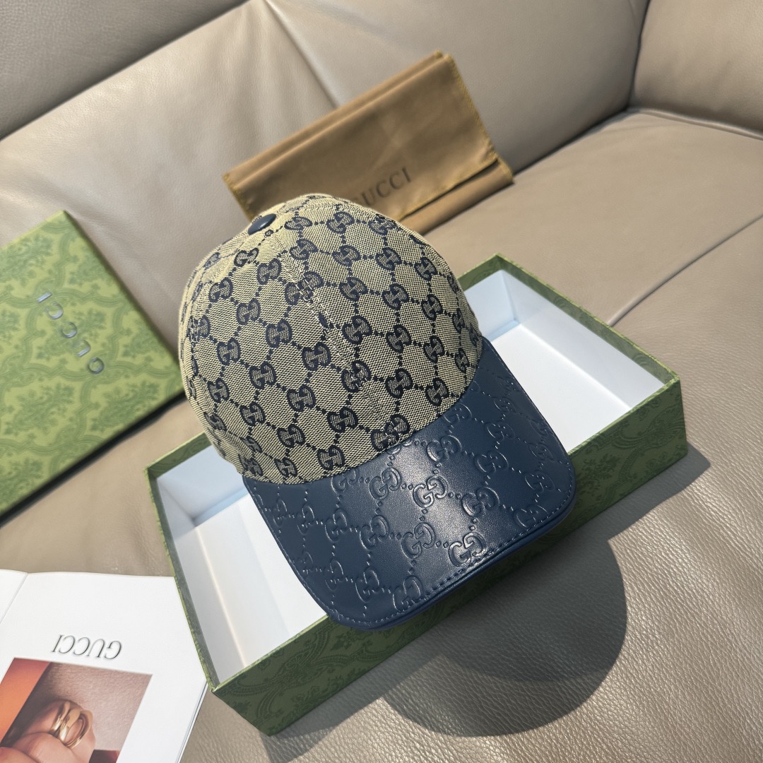 Gucci 구찌 GG 로고 가죽 배색 볼캡 1