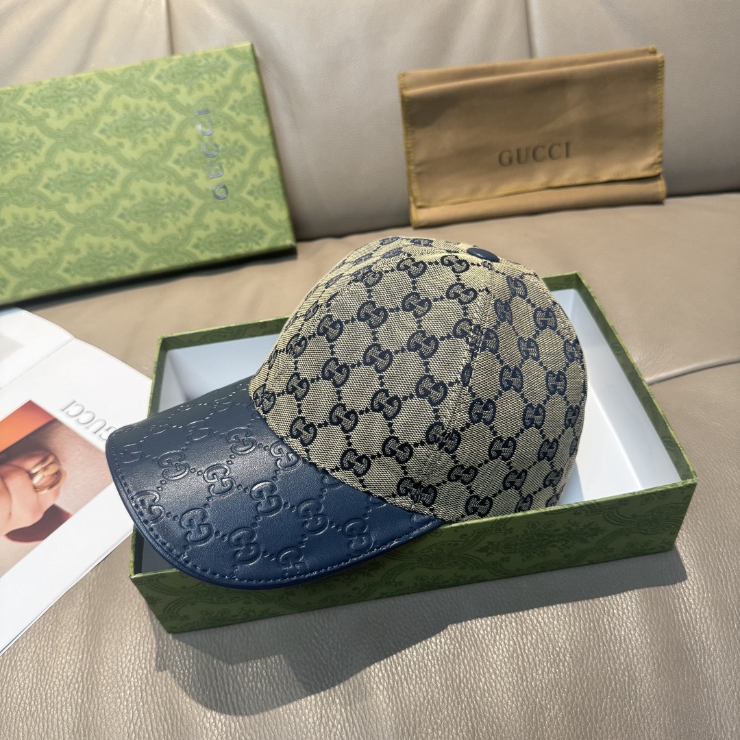 Gucci 구찌 GG 로고 가죽 배색 볼캡 2