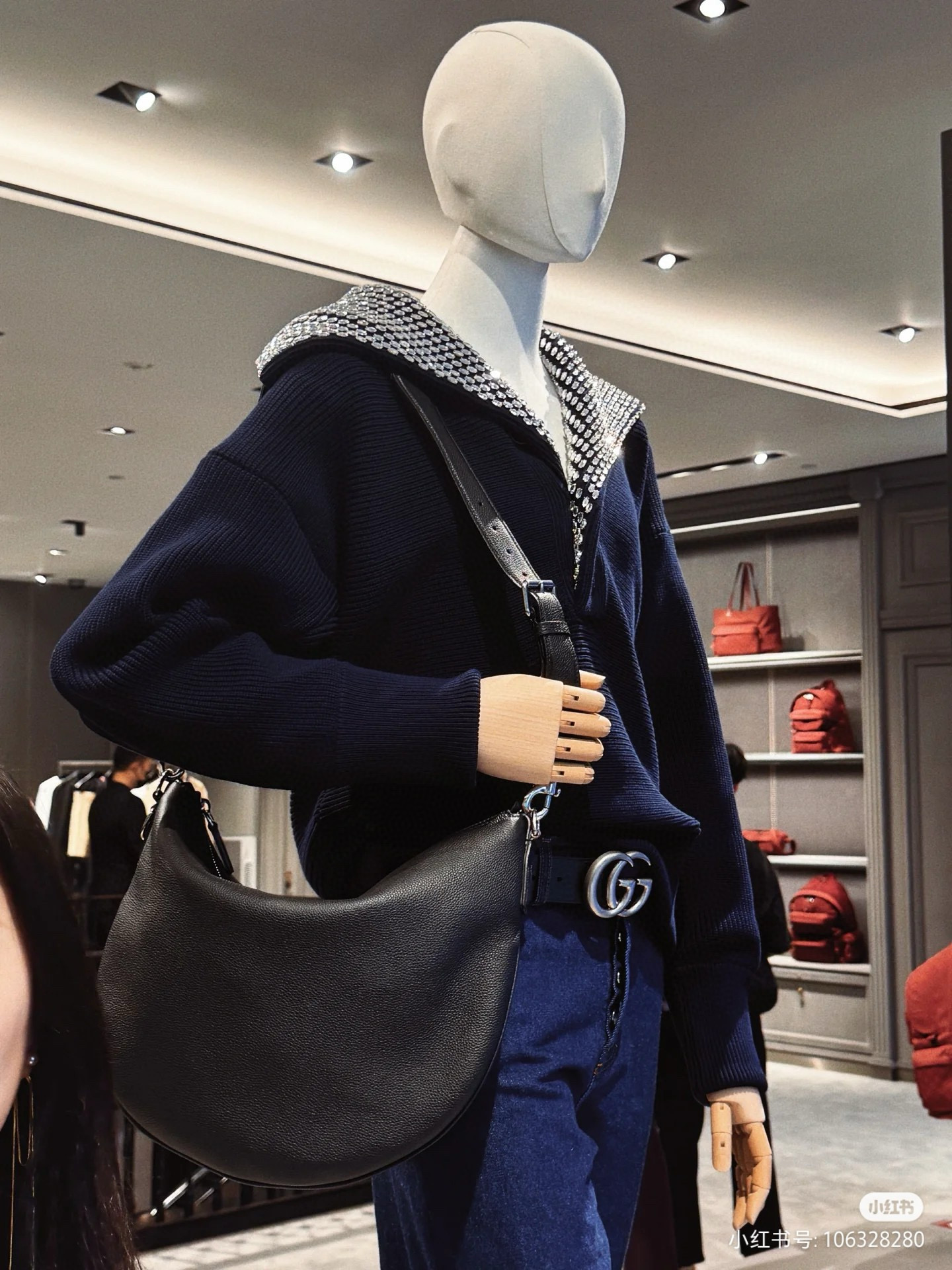 Gucci 구찌 Rosso Ancora 레더 미디엄 크로스바디백 9