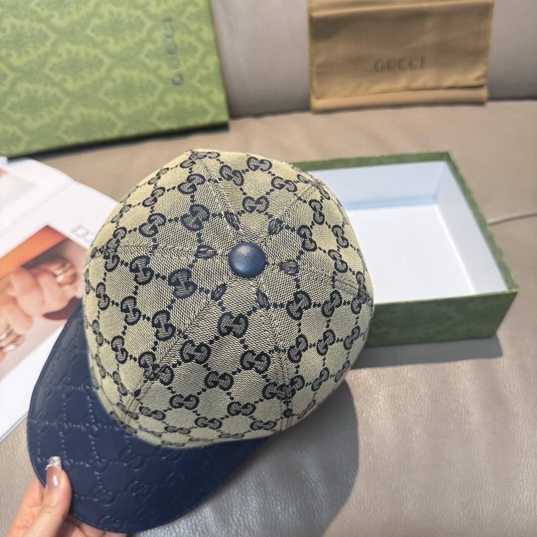 Gucci 구찌 GG 로고 가죽 배색 볼캡 5