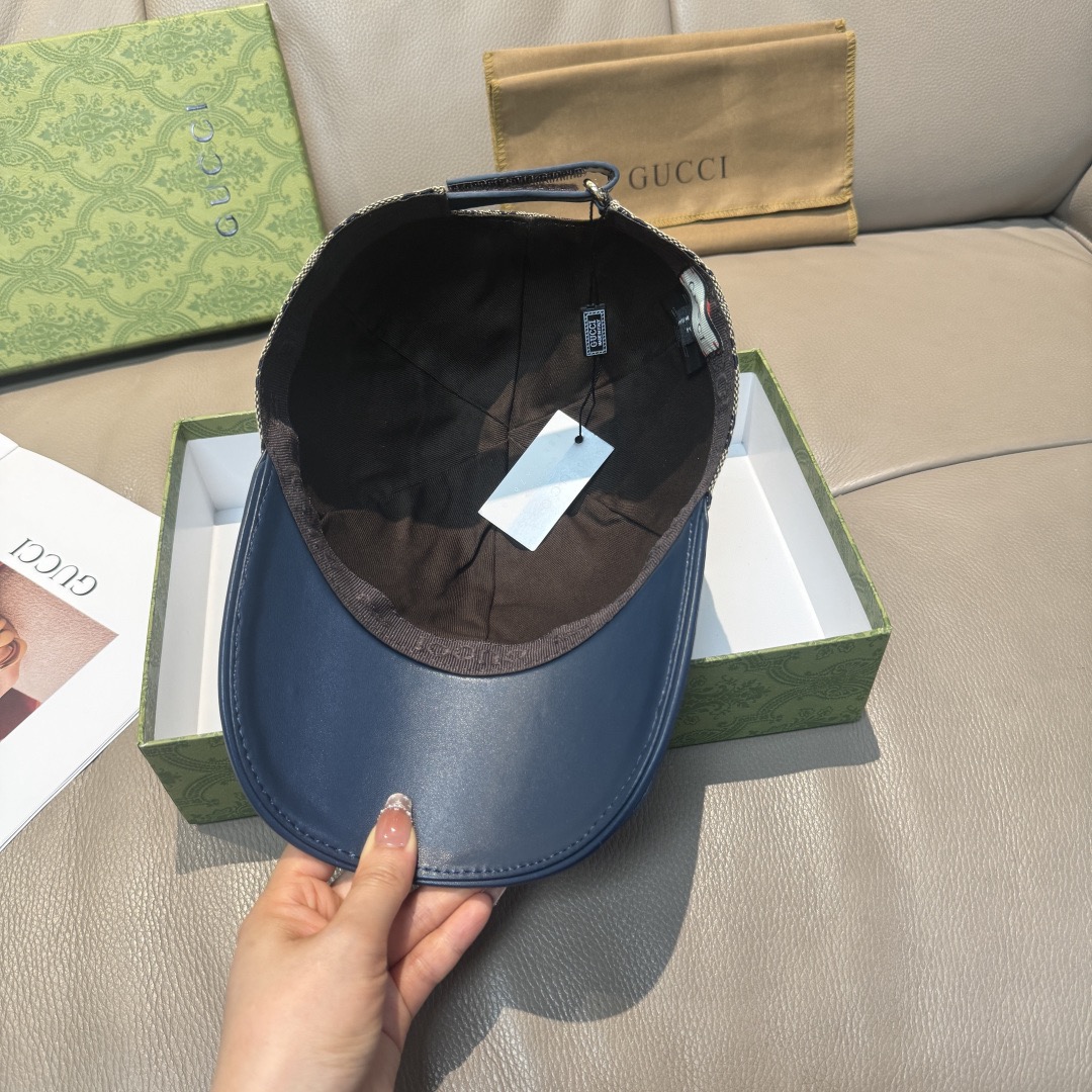 Gucci 구찌 GG 로고 가죽 배색 볼캡 6