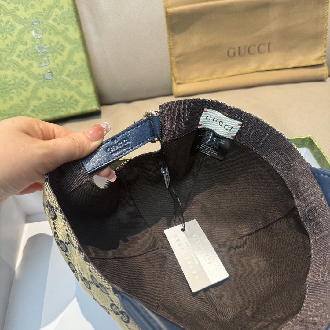 Gucci 구찌 GG 로고 가죽 배색 볼캡 7