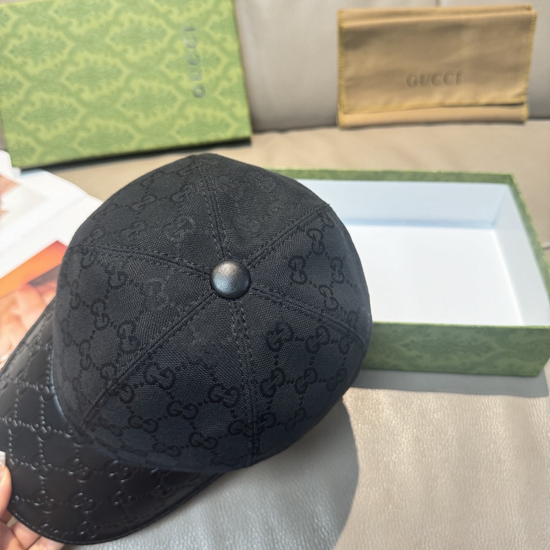Gucci 구찌 GG 로고 가죽 배색 볼캡 6