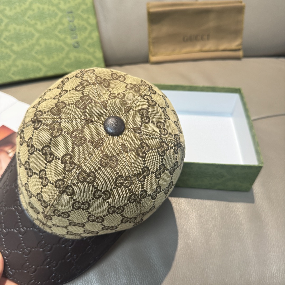 Gucci 구찌 GG 로고 가죽 배색 볼캡 6