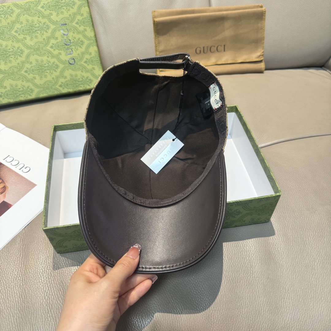 Gucci 구찌 GG 로고 가죽 배색 볼캡 7