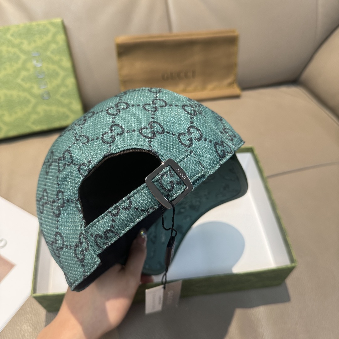 Gucci 구찌 그린 GG 모노그램 버드 프린트 볼캡 8