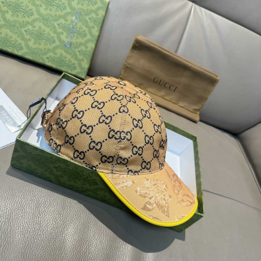 Gucci 구찌 그린 GG 모노그램 버드 프린트 볼캡 2