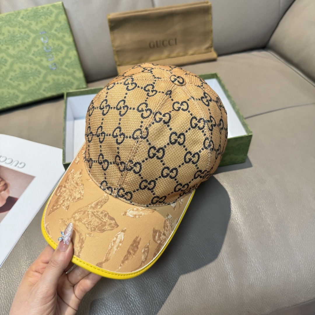 Gucci 구찌 그린 GG 모노그램 버드 프린트 볼캡 4