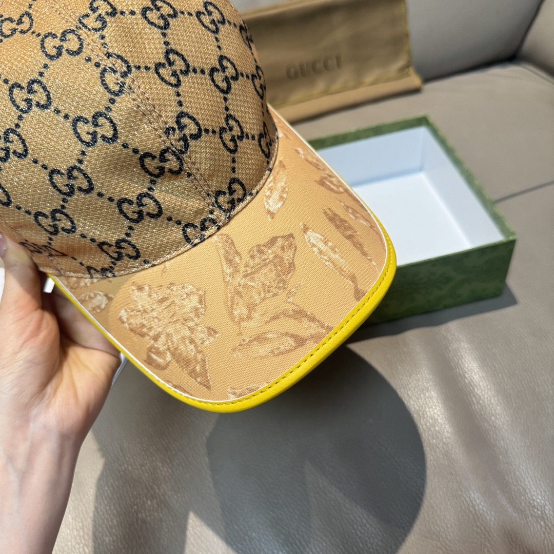 Gucci 구찌 그린 GG 모노그램 버드 프린트 볼캡 5
