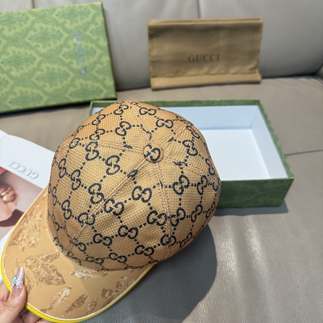 Gucci 구찌 그린 GG 모노그램 버드 프린트 볼캡 6