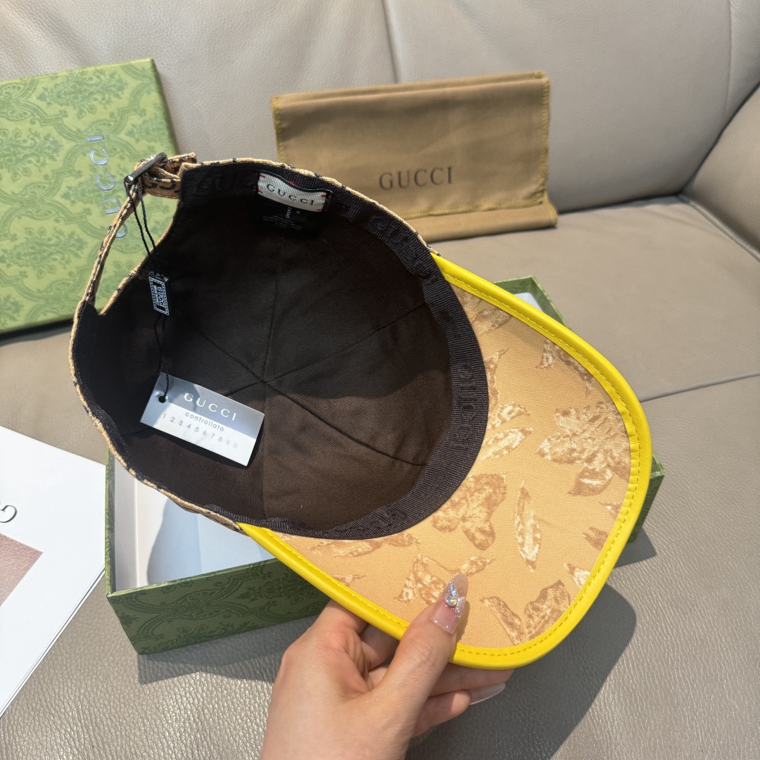 Gucci 구찌 그린 GG 모노그램 버드 프린트 볼캡 7