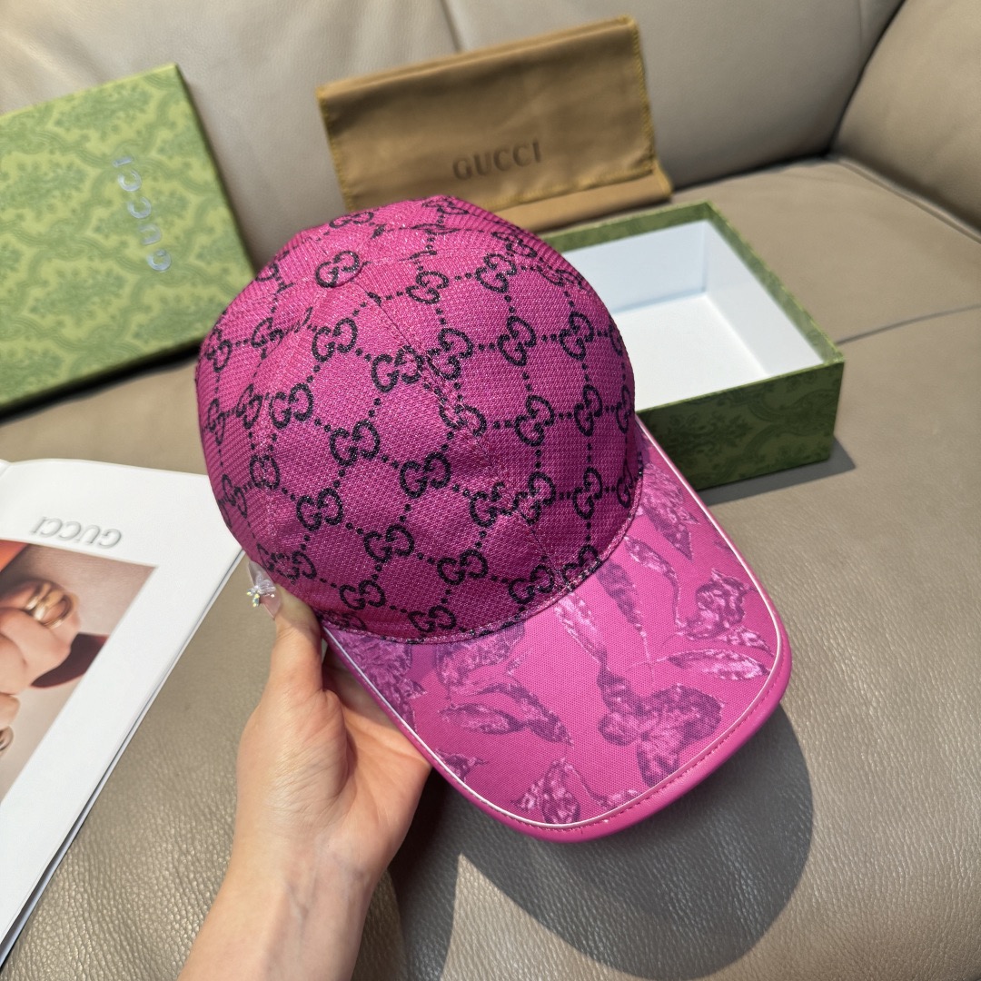 Gucci 구찌 그린 GG 모노그램 버드 프린트 볼캡 4