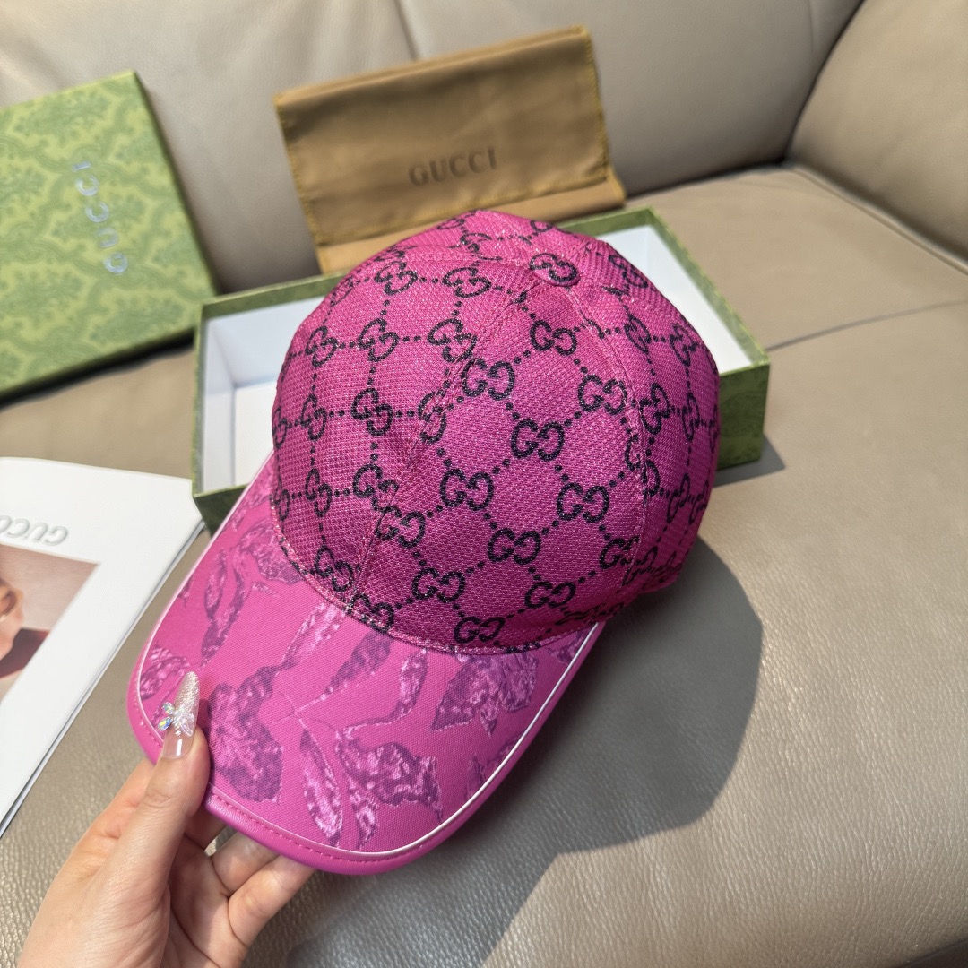 Gucci 구찌 그린 GG 모노그램 버드 프린트 볼캡 5
