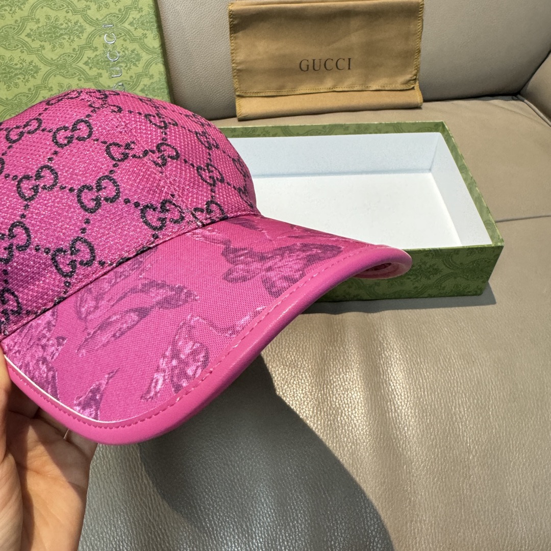 Gucci 구찌 그린 GG 모노그램 버드 프린트 볼캡 6