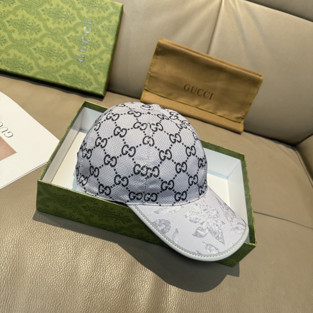 Gucci 구찌 그린 GG 모노그램 버드 프린트 볼캡 2