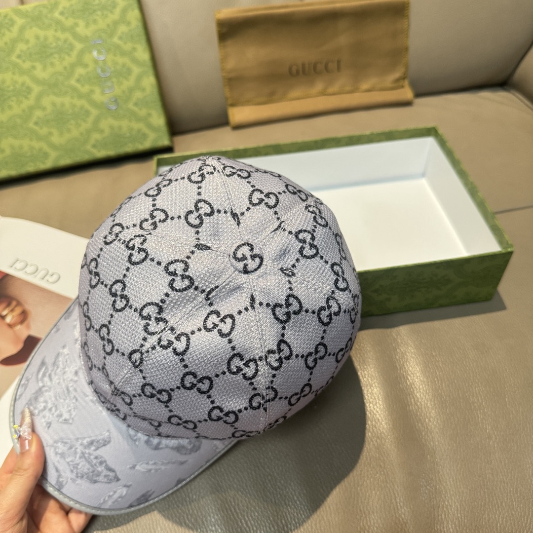 Gucci 구찌 그린 GG 모노그램 버드 프린트 볼캡 5