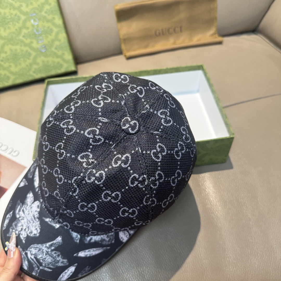 Gucci 구찌 그린 GG 모노그램 버드 프린트 볼캡 5