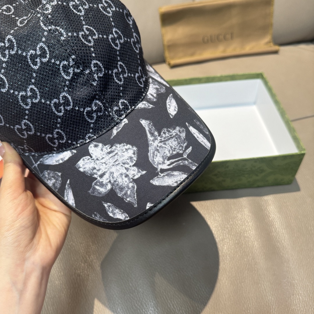 Gucci 구찌 그린 GG 모노그램 버드 프린트 볼캡 6