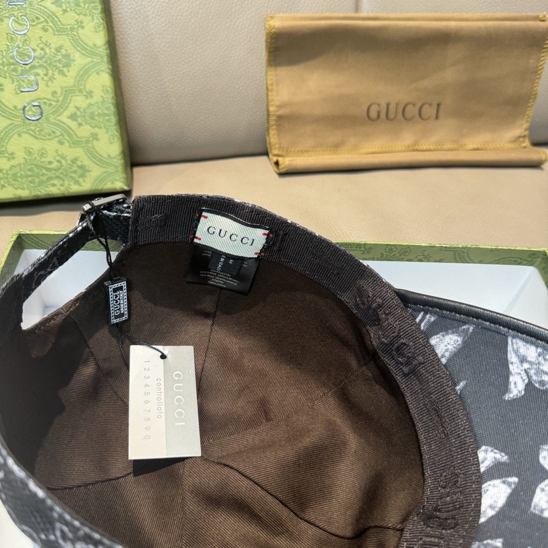 Gucci 구찌 그린 GG 모노그램 버드 프린트 볼캡 7