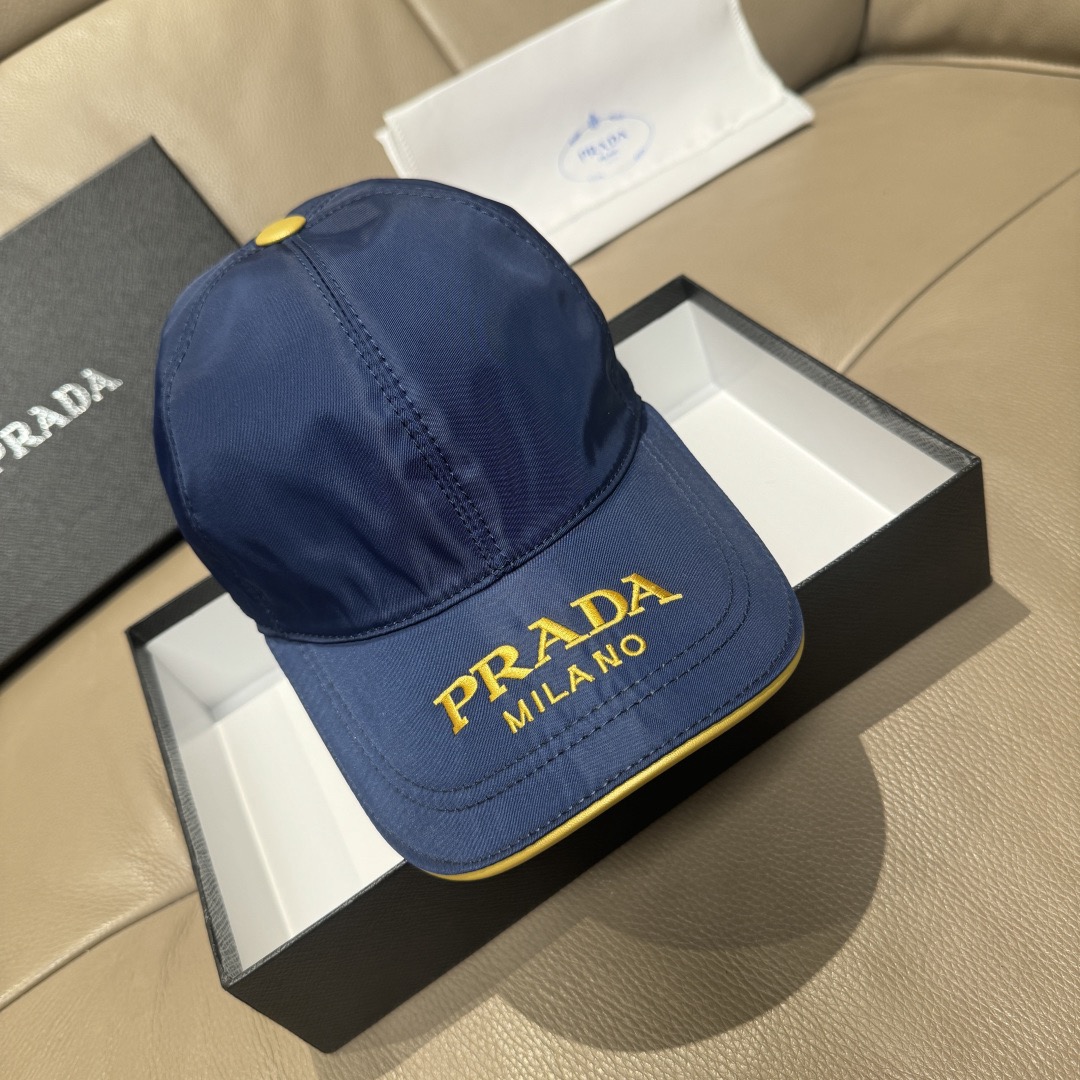 Prada 프라다 로고 자수 베이스볼 캡 2
