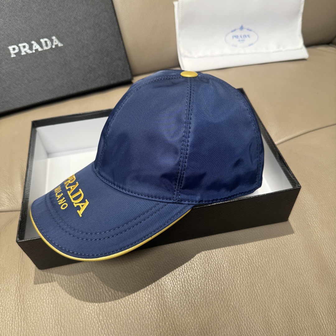 Prada 프라다 로고 자수 베이스볼 캡 3