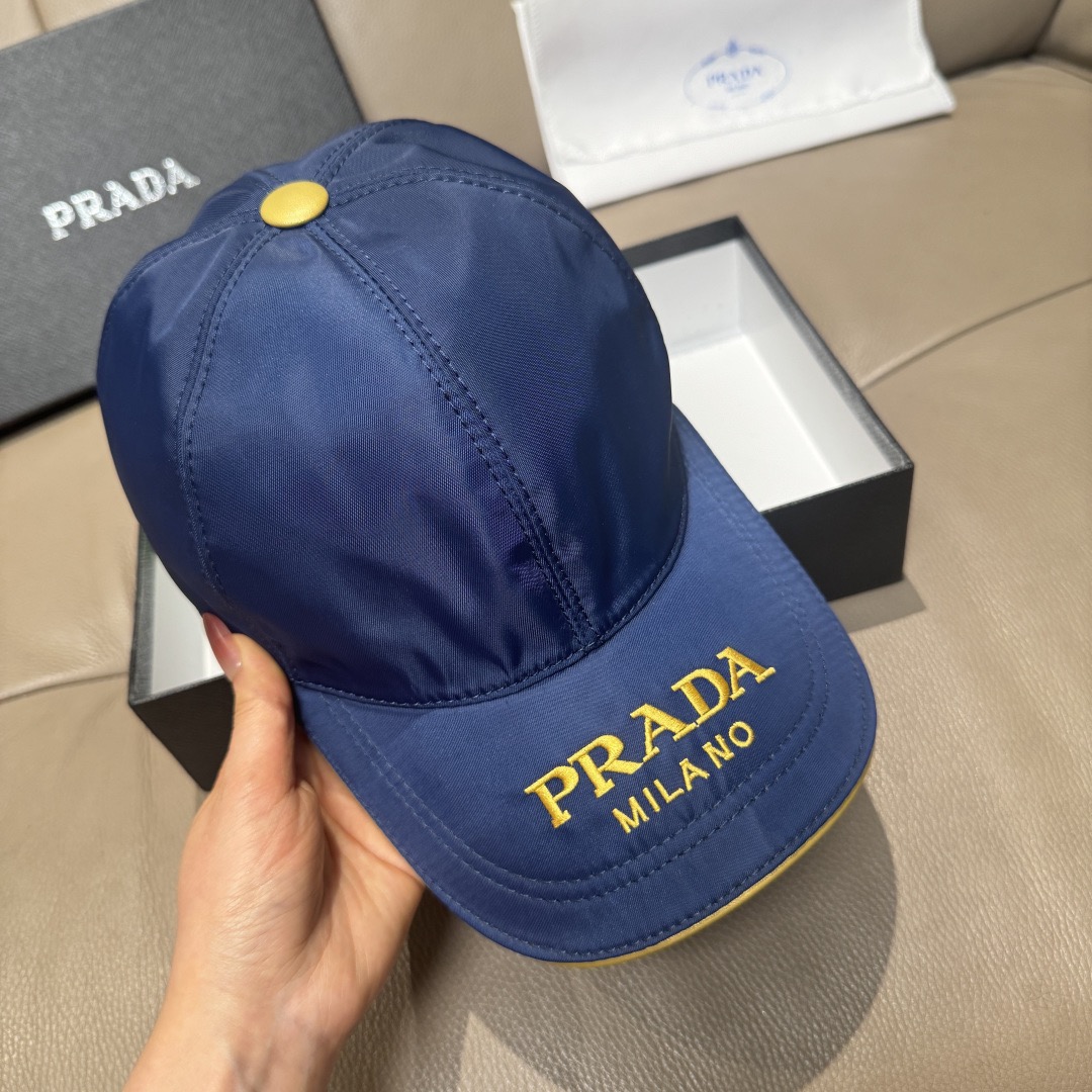 Prada 프라다 로고 자수 베이스볼 캡 5