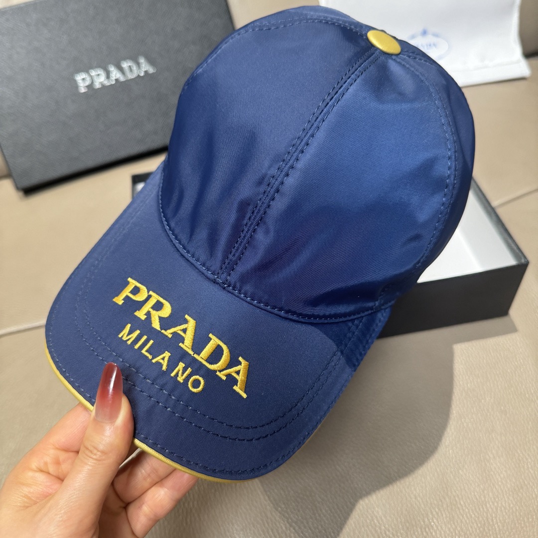 Prada 프라다 로고 자수 베이스볼 캡 6