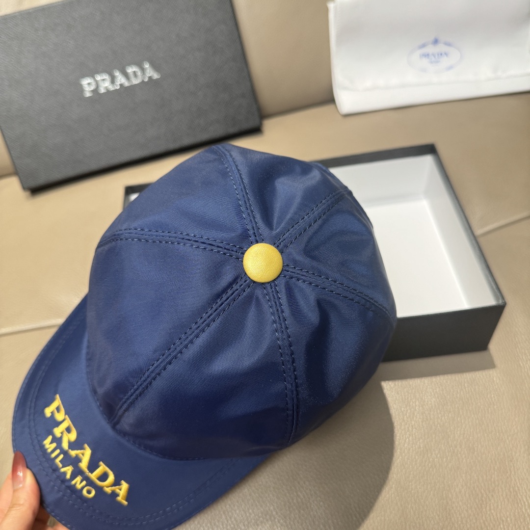 Prada 프라다 로고 자수 베이스볼 캡 7
