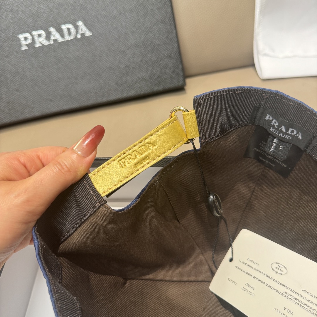 Prada 프라다 로고 자수 베이스볼 캡 9