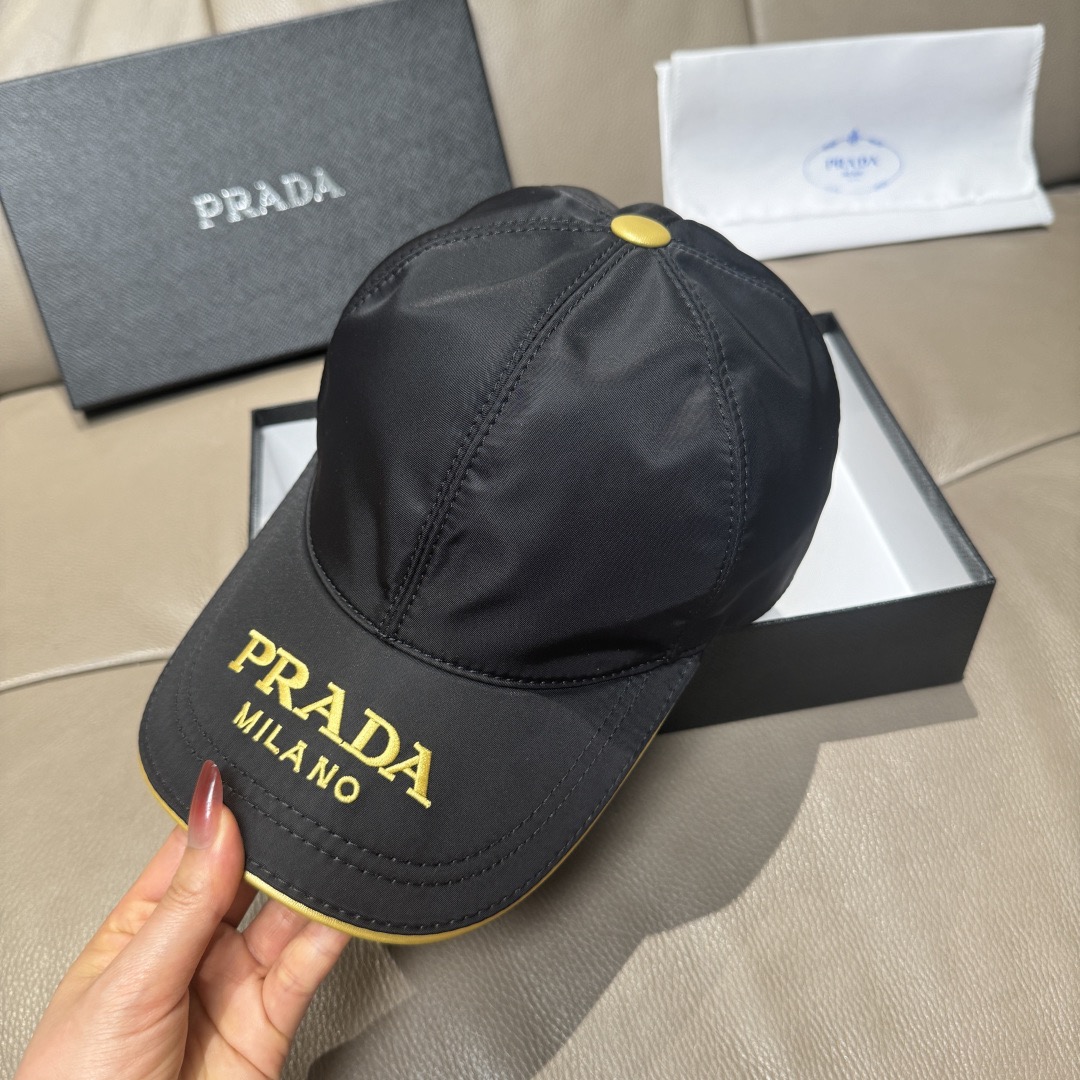 Prada 프라다 로고 자수 베이스볼 캡 5