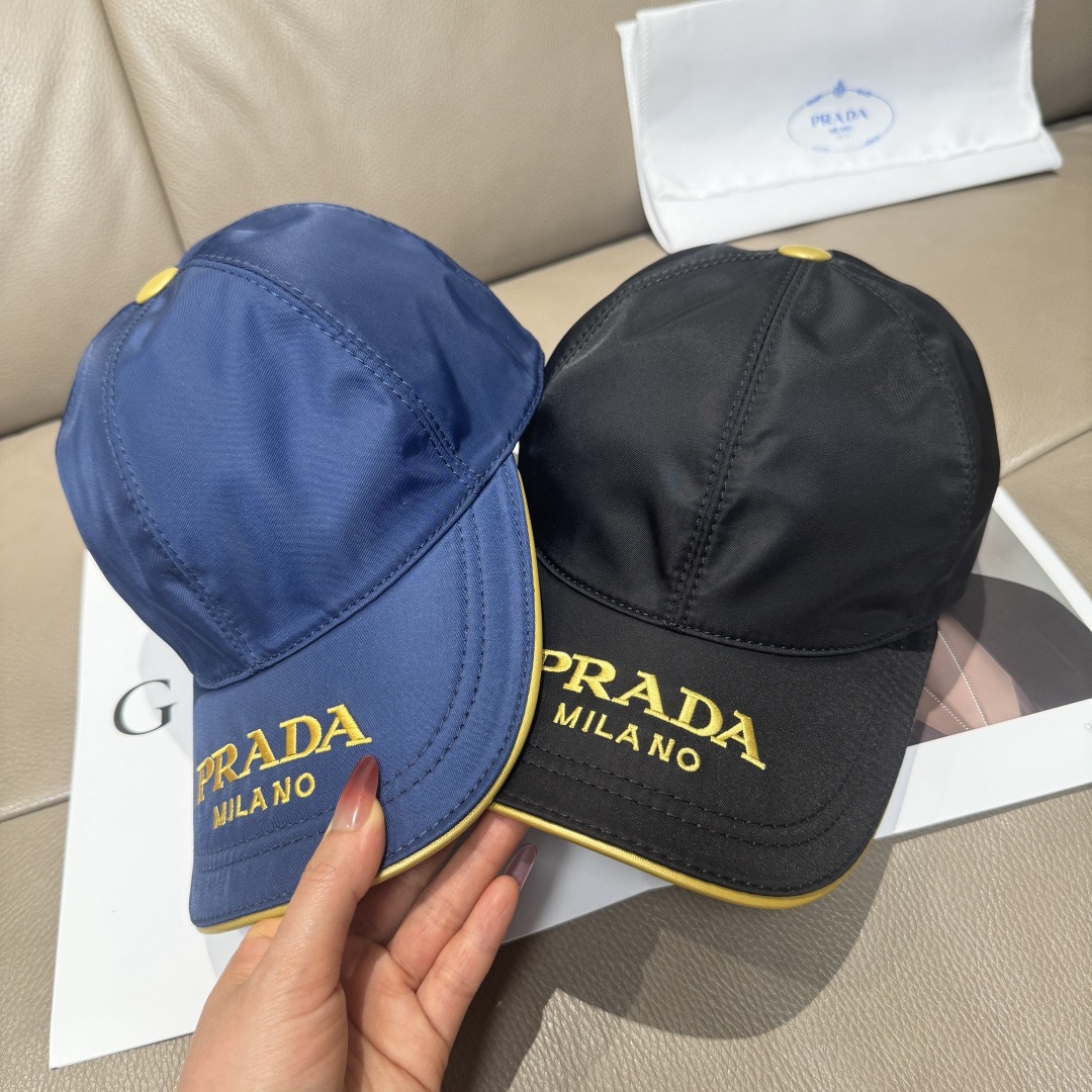 Prada 프라다 로고 자수 베이스볼 캡 9