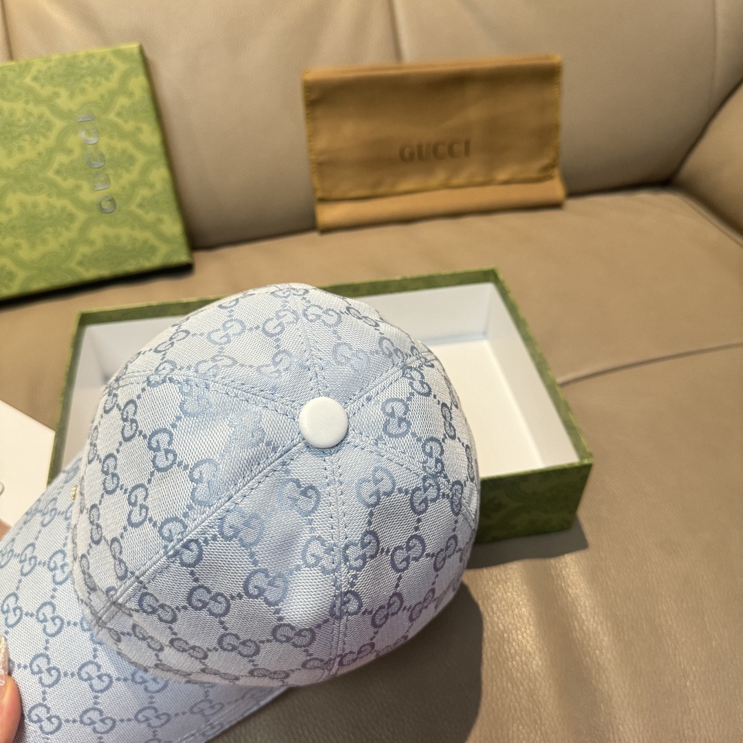 Gucci 구찌 GG 로고 라이트 블루 볼캡 5