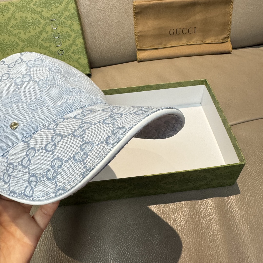 Gucci 구찌 GG 로고 라이트 블루 볼캡 6