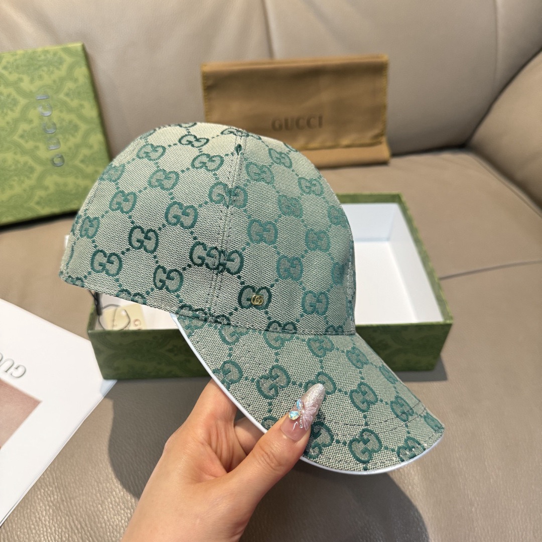 Gucci 구찌 GG 로고 라이트 블루 볼캡 3