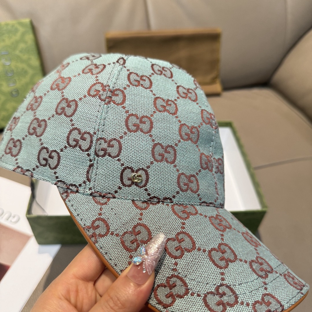 Gucci 구찌 GG 로고 라이트 블루 볼캡 5