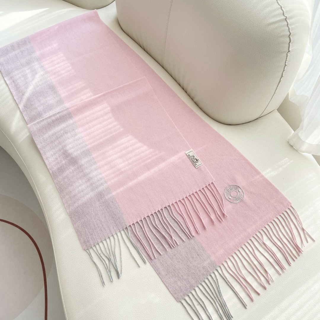 Hermes 에르메스 2025 남녀공용 로고 울 머플러 5