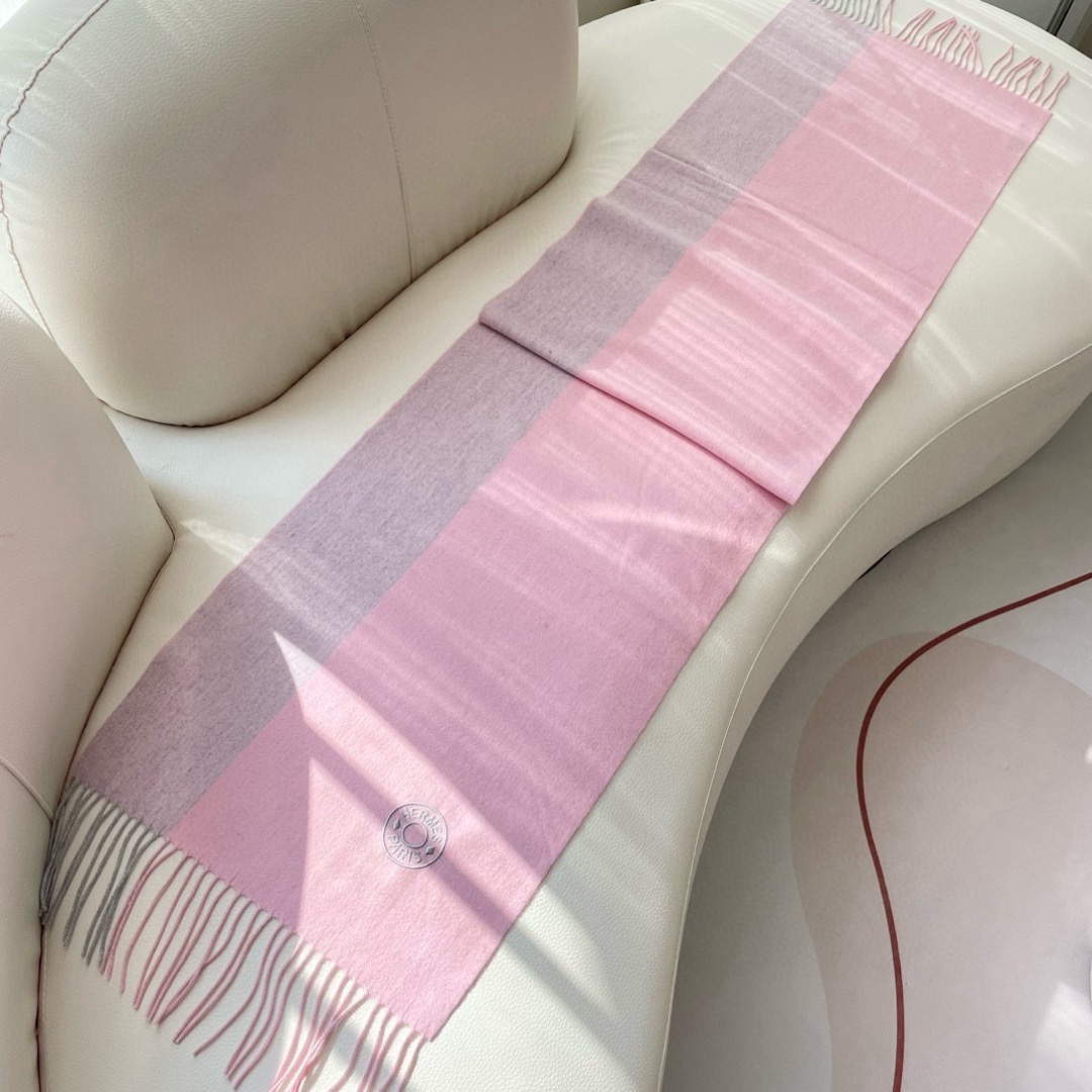 Hermes 에르메스 2025 남녀공용 로고 울 머플러 6