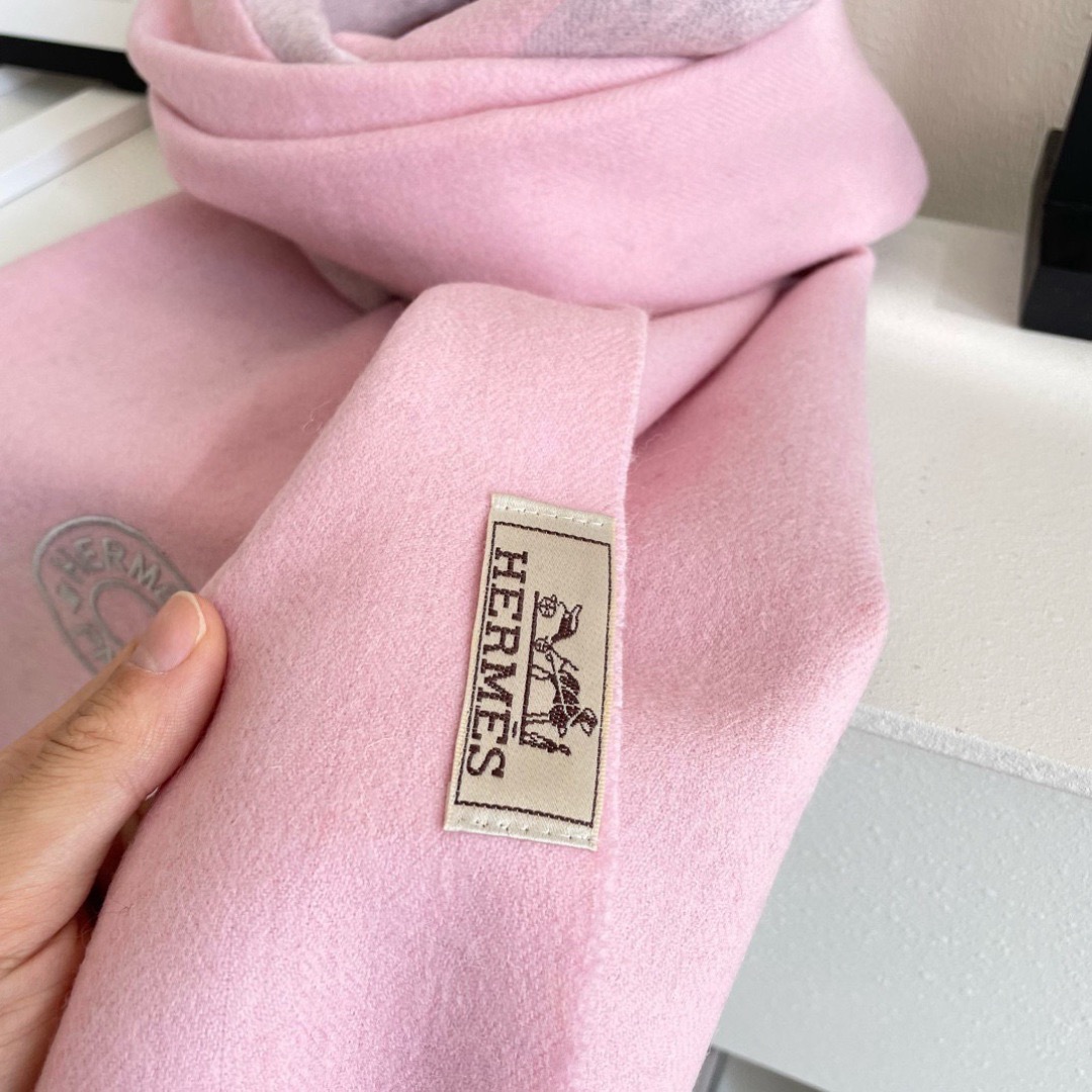 Hermes 에르메스 2025 남녀공용 로고 울 머플러 8