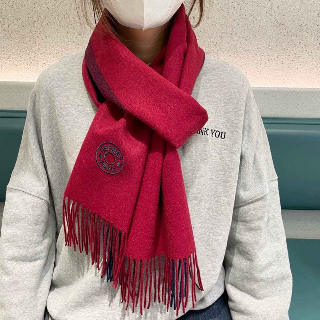 Hermes 에르메스 2025 남녀공용 로고 울 머플러 1
