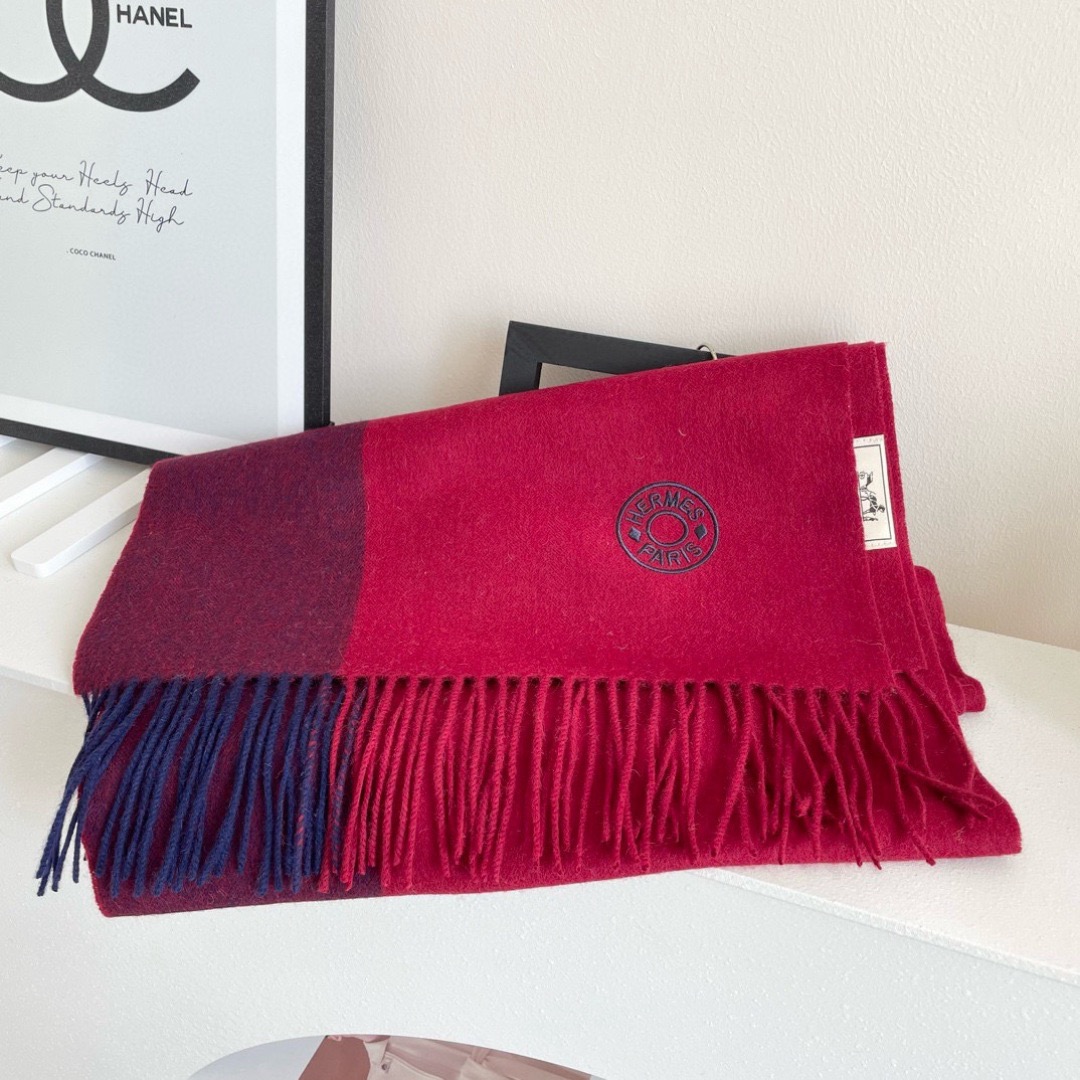 Hermes 에르메스 2025 남녀공용 로고 울 머플러 3