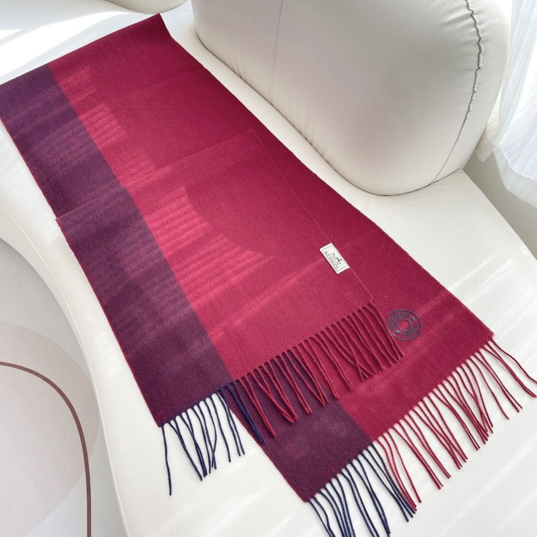 Hermes 에르메스 2025 남녀공용 로고 울 머플러 5