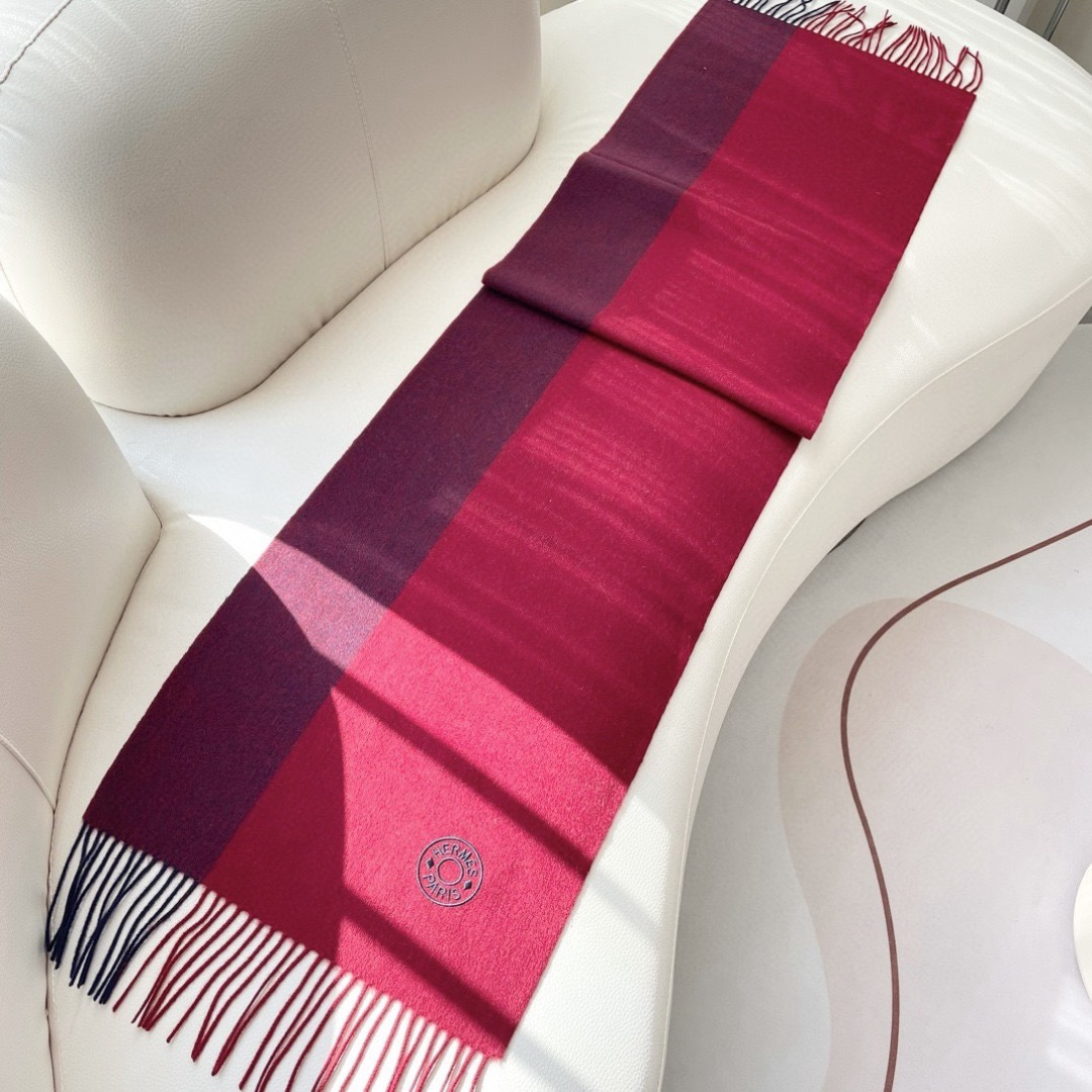 Hermes 에르메스 2025 남녀공용 로고 울 머플러 6