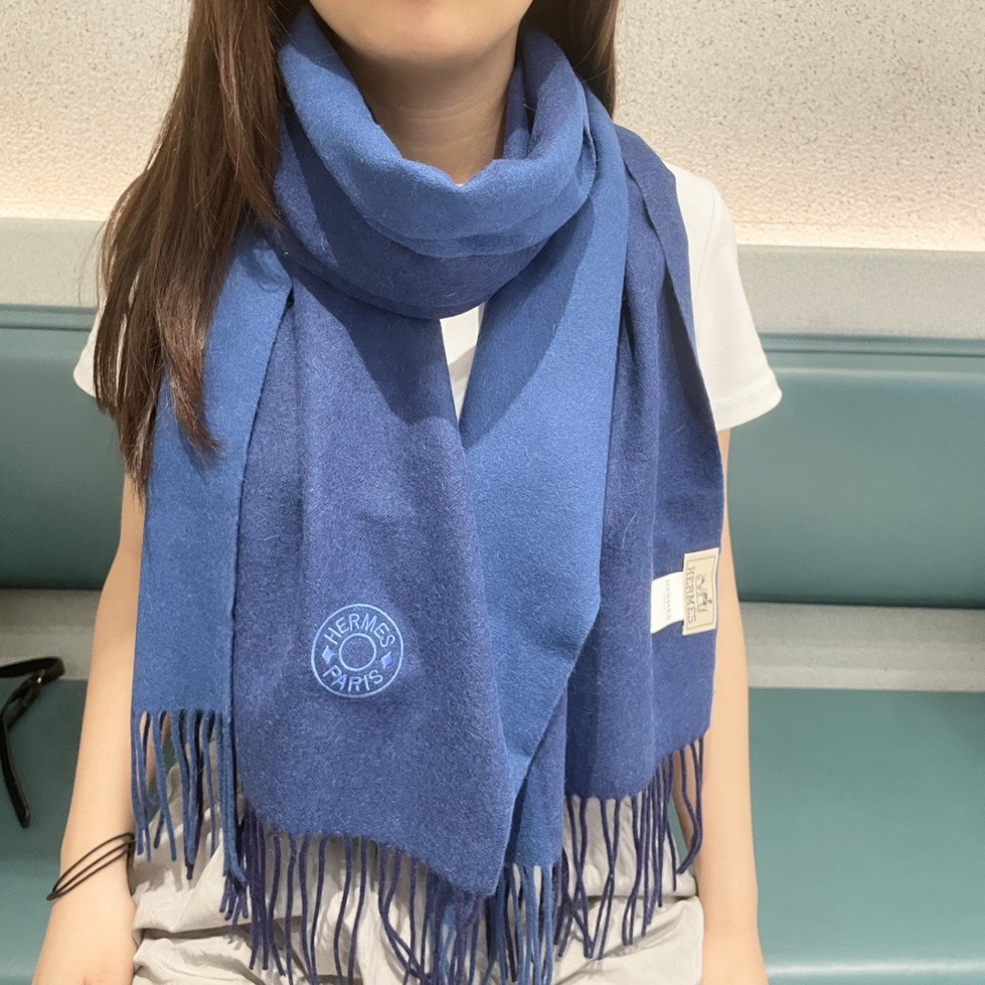 Hermes 에르메스 2025 남녀공용 로고 울 머플러 1