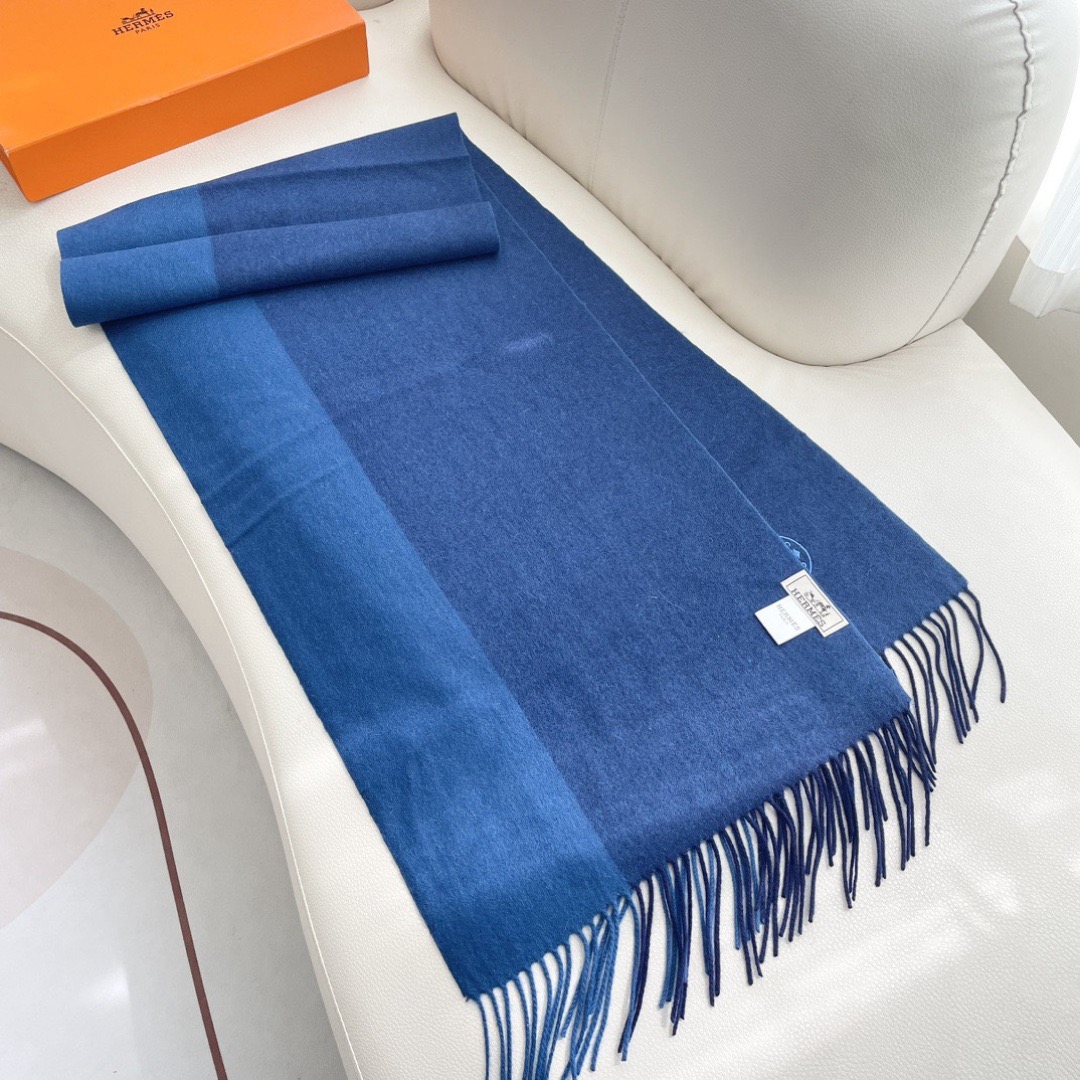 Hermes 에르메스 2025 남녀공용 로고 울 머플러 5