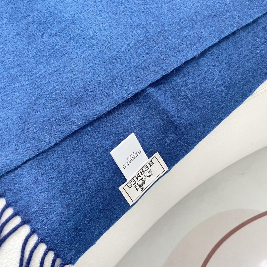 Hermes 에르메스 2025 남녀공용 로고 울 머플러 7