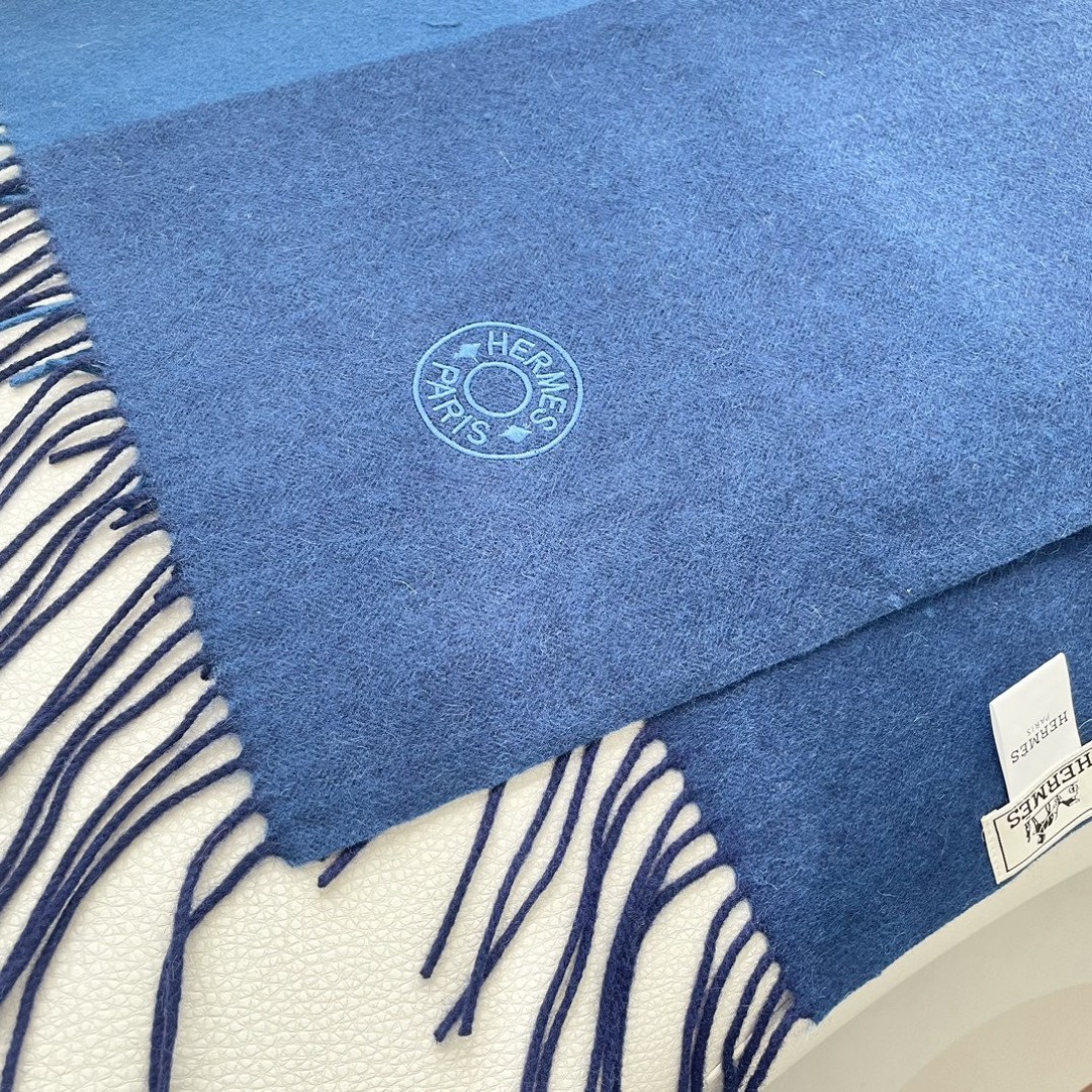 Hermes 에르메스 2025 남녀공용 로고 울 머플러 8