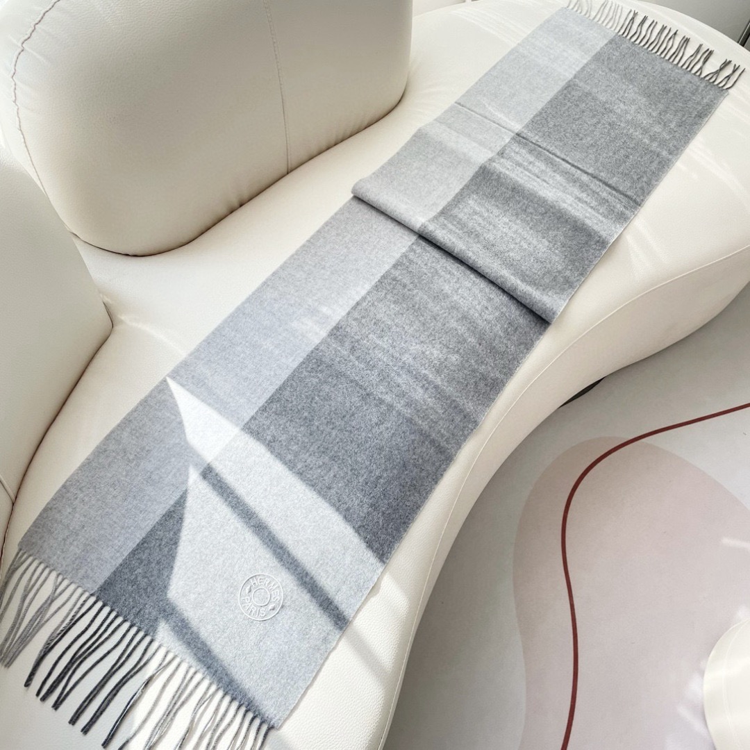 Hermes 에르메스 2025 남녀공용 로고 울 머플러 6