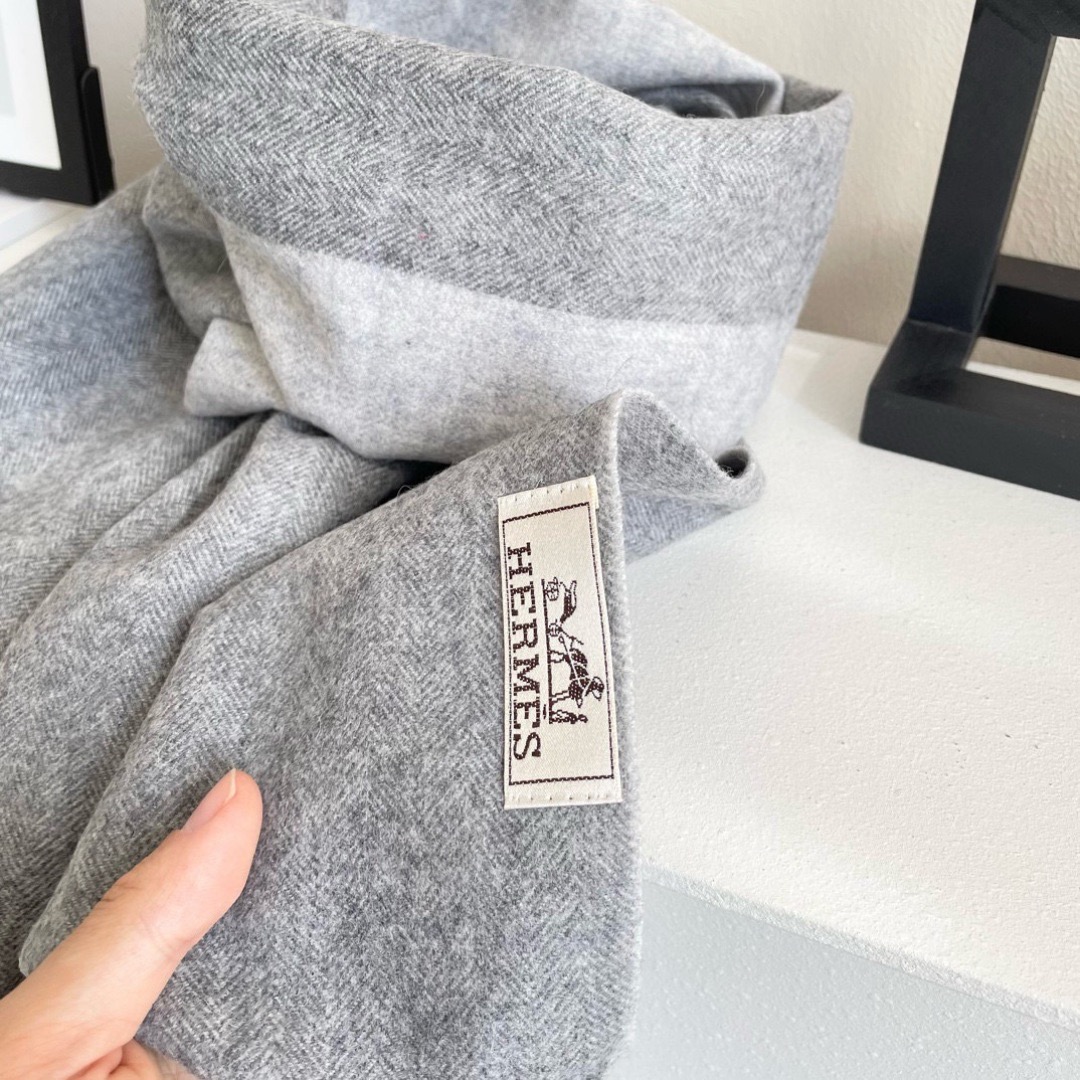 Hermes 에르메스 2025 남녀공용 로고 울 머플러 8